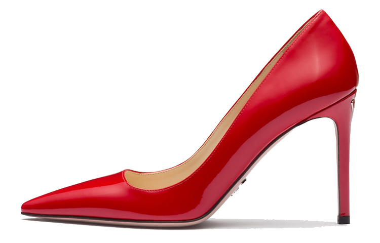 Beli (Women) Prada Pointed-Toe Patent Leather High Heel Pumps 'Red