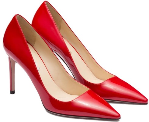(W) Prada Kasut Tumit Tinggi Kulit Berkilat Hujung Runcing 'Merah' 1I166N_069_F0011_F_095 Order (W) Prada Kasut Tumit Tinggi Kulit Berkilat Hujung Runcing 'Merah' 1I166N_069_F0011_F_095