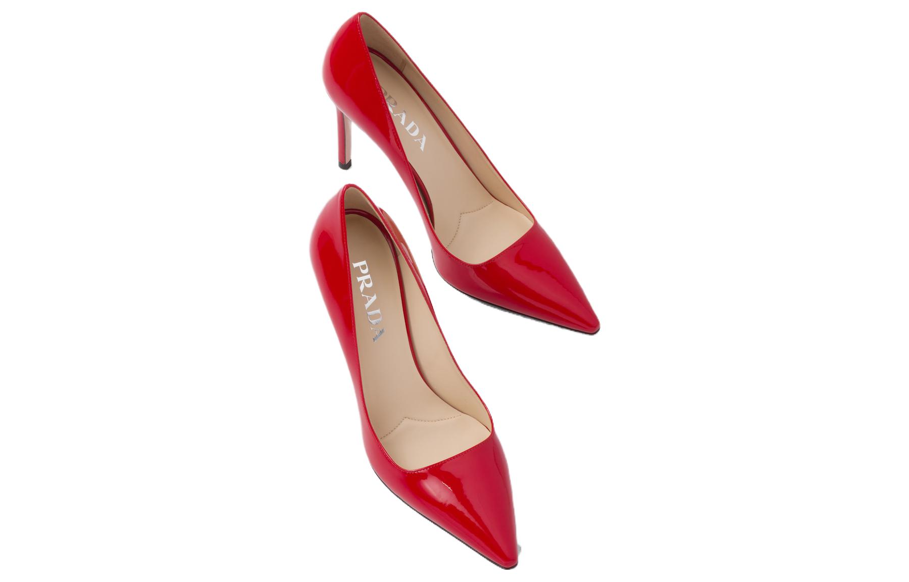 (W) Prada Pointed-Toe Patent Leather High Heel Pumps 'Red' 圖 3