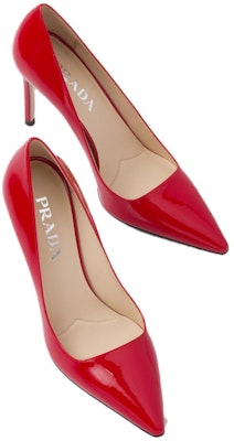(W) Prada Kasut Tumit Tinggi Kulit Berkilat Hujung Runcing 'Merah' 1I166N_069_F0011_F_095 Lookbook (W) Prada Kasut Tumit Tinggi Kulit Berkilat Hujung Runcing 'Merah' 1I166N_069_F0011_F_095
