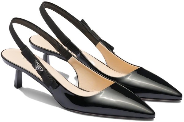 (Women) Prada Pointed-Toe Patent Leather Kitten Heels 'Black' 1I190N_069_F0002_F_045 Order (Women) Prada Pointed-Toe Patent Leather Kitten Heels 'Black' 1I190N_069_F0002_F_045