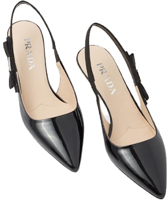 (Women) Prada Pointed-Toe Patent Leather Kitten Heels 'Black' 1I190N_069_F0002_F_045 Lookbook (Women) Prada Pointed-Toe Patent Leather Kitten Heels 'Black' 1I190N_069_F0002_F_045
