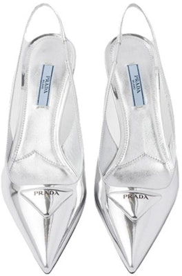 (Women) Prada Pointed-Toe Slingback Stilettos 'Silver Logo' 1I901M_055_F0118_F_055 Shop (Women) Prada Pointed-Toe Slingback Stilettos 'Silver Logo' 1I901M_055_F0118_F_055