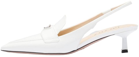 (Women) Prada Pointed-Toe Stiletto Heels 'White' 1D175N_069_F0009_F_045 (Women) Prada Pointed-Toe Stiletto Heels 'White' 1D175N_069_F0009_F_045