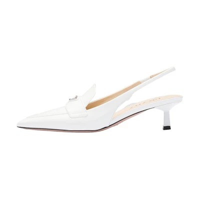 (W) Prada Pointed-Toe Stiletto Heels 'White'