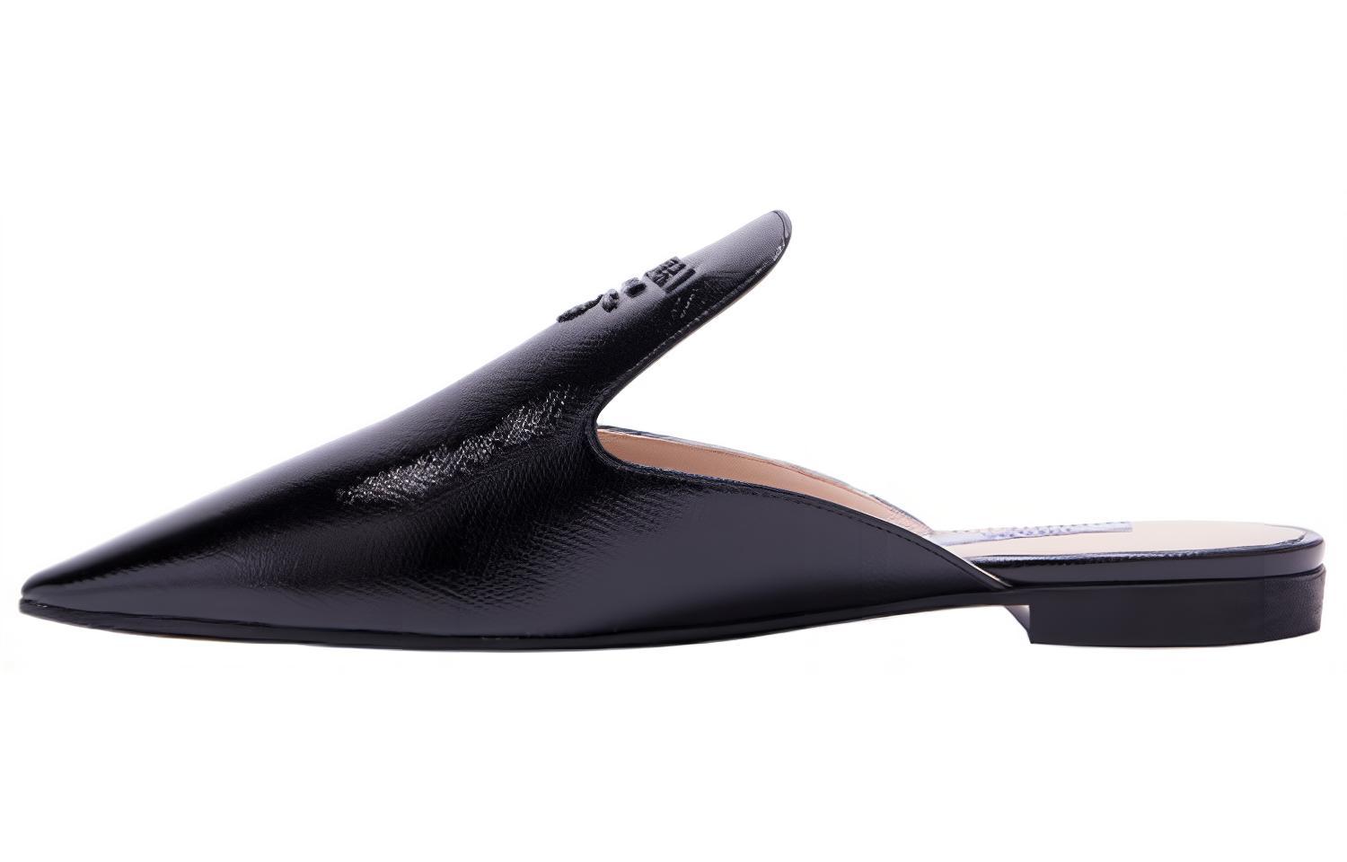 Buy (W) 프라다 블랙 포인티드 에나멜 뮬 (Prada Black Pointed Enamel Mule) 1S538L_3A9S_F0002_F_B012