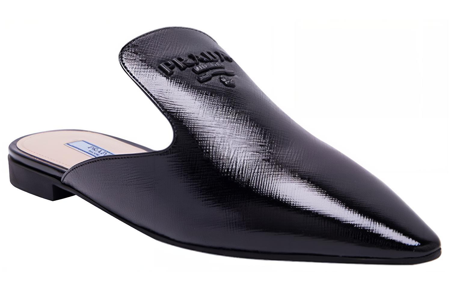 (W) Prada Pointed Patent Leather Mules 'Black' 圖 4