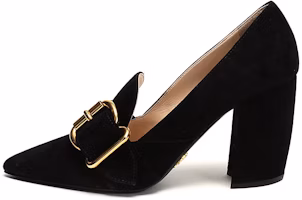 (Women) Prada Fringed Buckle Suede Pointy Pumps 'Black' 1S773L_008_F0002_F_085 (Women) Prada Fringed Buckle Suede Pointy Pumps 'Black' 1S773L_008_F0002_F_085