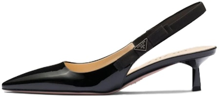 (Women) Prada Pointed-Toe Patent Leather Kitten Heels 'Black' 1I190N_069_F0002_F_045 (Women) Prada Pointed-Toe Patent Leather Kitten Heels 'Black' 1I190N_069_F0002_F_045