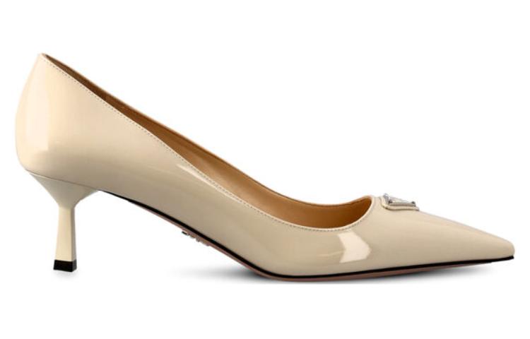 Order (W) Escarpins Prada Cuir Verni Bout Pointu Talon Bas ''Ivoire'' 1I154N_069_F0304