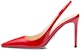 (W) Prada Tumit Tinggi Kulit Slingback Hujung Runcing 'Merah' 1I164N_069_F0011_F_095