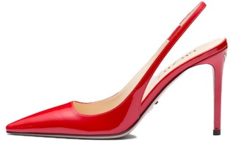 (Women) Prada Pointed Toe Patent Leather Slingback Stiletto 'Red' 1I164N_069_F0011_F_095 (Women) Prada Pointed Toe Patent Leather Slingback Stiletto 'Red' 1I164N_069_F0011_F_095