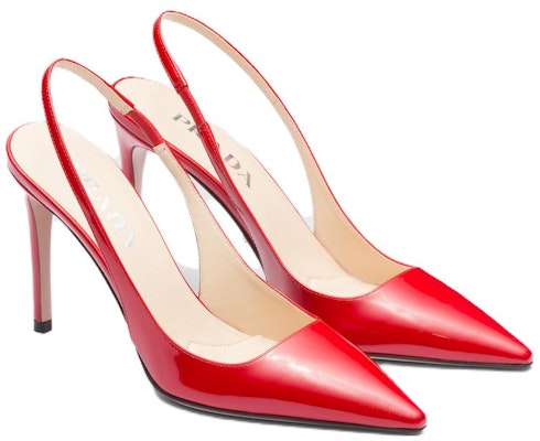 (Women) Prada Pointed Toe Patent Leather Slingback Stiletto 'Red' 1I164N_069_F0011_F_095 Order (Women) Prada Pointed Toe Patent Leather Slingback Stiletto 'Red' 1I164N_069_F0011_F_095