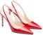(W) Prada Tumit Tinggi Kulit Slingback Hujung Runcing 'Merah' 1I164N_069_F0011_F_095