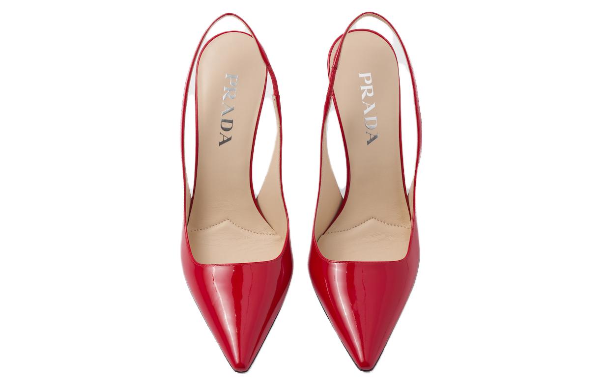 Lookbook (W) (女性用) プラダ ポインテッドトゥ パテントレザー スリングバック スティレット 'レッド' 1I164N_069_F0011_F_095 1I164N_069_F0011_F_095