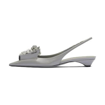 (W) Prada Pointed Toe Slip-On 'Metallic Grey'