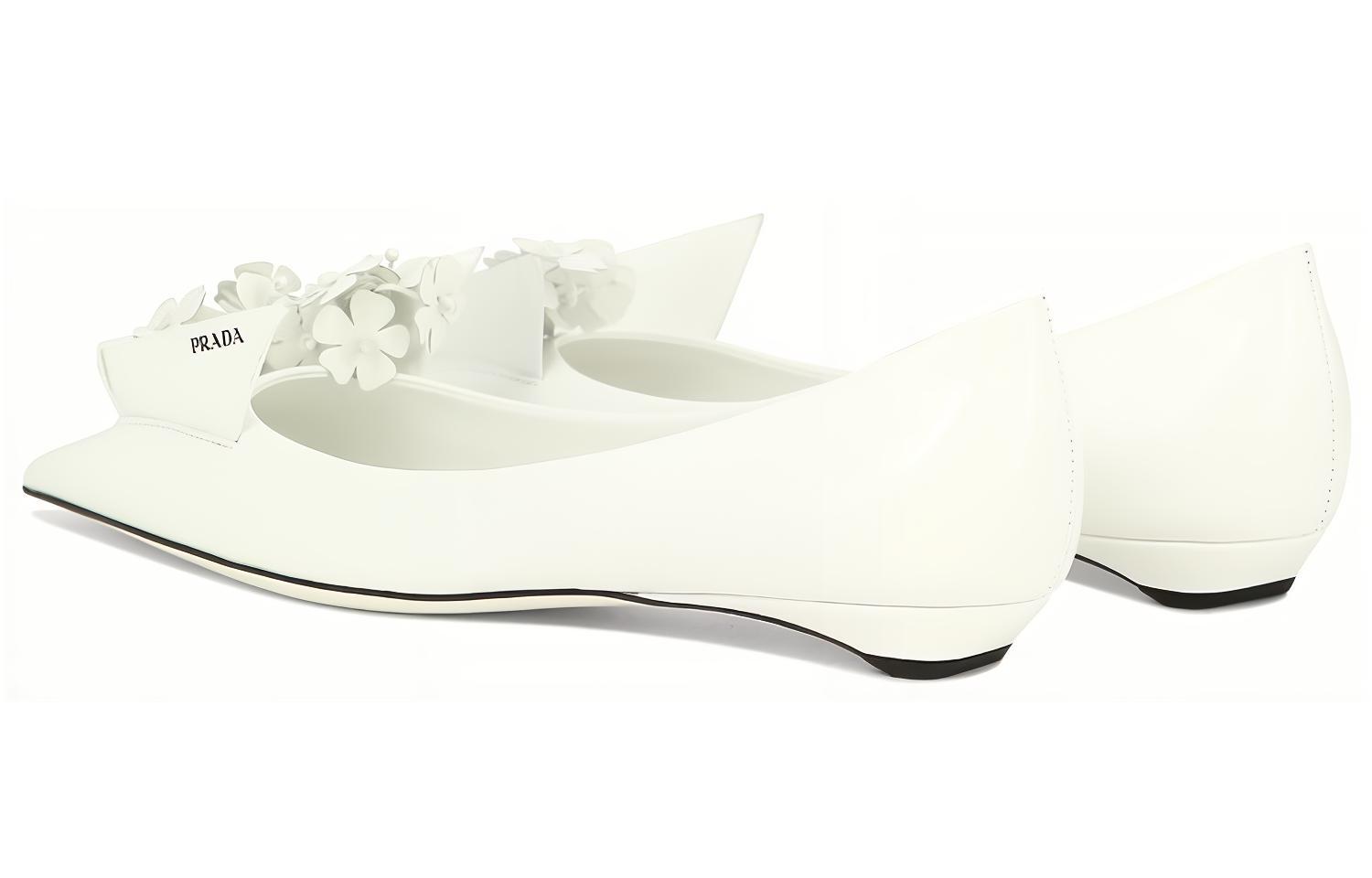 Shop (W) Prada Zapatos Mule Punta Fina 'Blanco Casual' 1F291N_055_F0009_F_A015