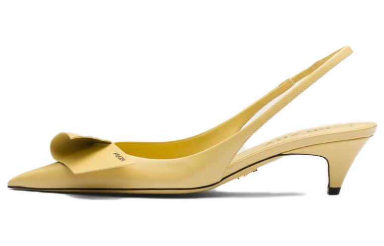 Buy (W) Prada Sepatu Hak Blok Tertutup 4.5cm 'Kuning Terang Patent' 1I318N_055_F0901_F_045