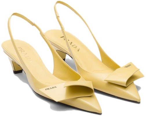 (Women) Prada Pointed Toe Slip-On Block Heel Pumps 4.5cm 'Bright Yellow Patent' 1I318N_055_F0901_F_045 Order (Women) Prada Pointed Toe Slip-On Block Heel Pumps 4.5cm 'Bright Yellow Patent' 1I318N_055_F0901_F_045