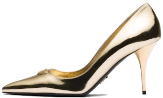 (Women) Prada Pointed Toe Stiletto Heels 'Metallic Gold' 8.5cm 1I001N_3AU1_F0522_F_085 (Women) Prada Pointed Toe Stiletto Heels 'Metallic Gold' 8.5cm 1I001N_3AU1_F0522_F_085