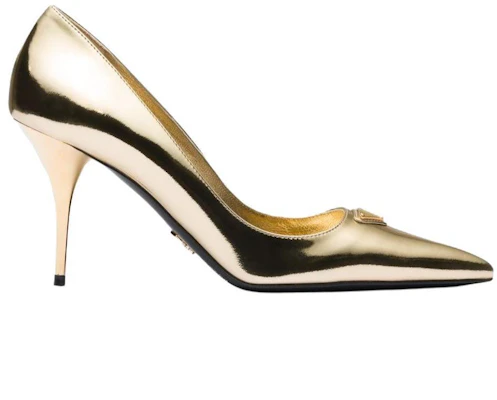 (W) Prada Puntige Stiletto Hakken ''Metallic Goud'' 8.5cm 1I001N_3AU1_F0522_F_085 Order (W) Prada Puntige Stiletto Hakken ''Metallic Goud'' 8.5cm 1I001N_3AU1_F0522_F_085