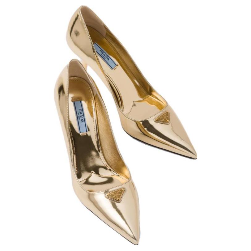 Shop (W) Prada Puntige Stiletto Hakken ''Metallic Goud'' 8.5cm 1I001N_3AU1_F0522_F_085