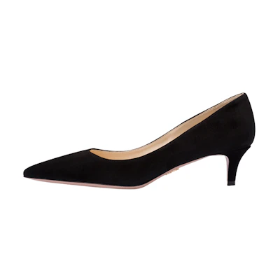 (W) Prada Pointed Toe Stiletto Mid-Heel 'Black Velvet'