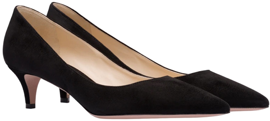 (W) Prada Sepatu Hak Stiletto Runcing 'Beludru Hitam' 1I834I_008_F0002_F_J045 Order (W) Prada Sepatu Hak Stiletto Runcing 'Beludru Hitam' 1I834I_008_F0002_F_J045