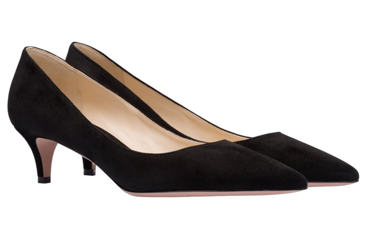 (W) Prada Pointed Toe Stiletto Mid-Heel 'Black Velvet' 圖 2