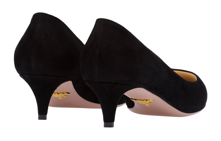 (W) Prada Pointed Toe Stiletto Mid-Heel 'Black Velvet' 圖 4