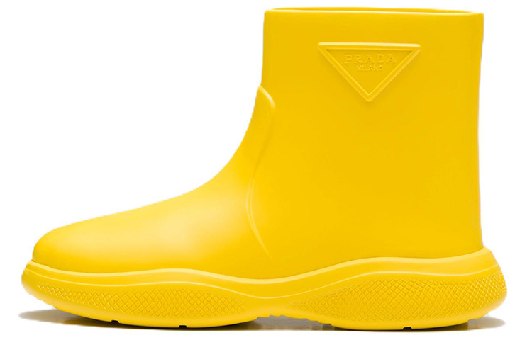 (Women) Prada Pull-On Rain Booties Sunny Yellow Rubber 1T859M_3LKD_F0377_F_025
