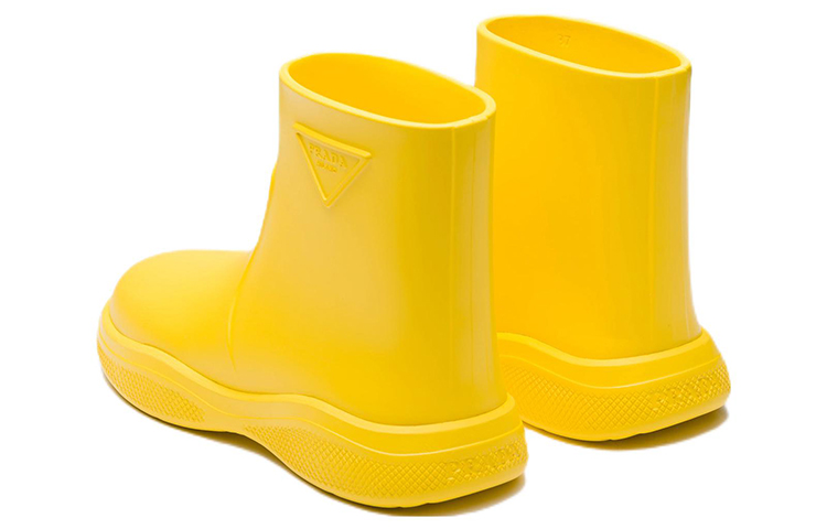 Shop (W) Prada Pull-On Boot Hujan Karet Kuning Cerah 1T859M_3LKD_F0377_F_025