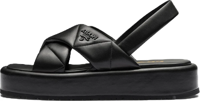 (Women) Prada Quilted Leather Slingback Sandals 1XZ749_038_F0002_F_035 'Black' 1XZ749038F0002F035 Buy (Women) Prada Quilted Leather Slingback Sandals 1XZ749_038_F0002_F_035 'Black' 1XZ749038F0002F035