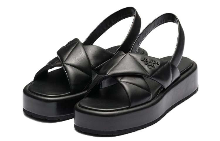 Order (Women) Prada Quilted Leather Slingback Sandals 1XZ749_038_F0002_F_035 'Black' 1XZ749038F0002F035