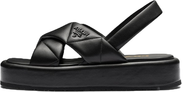 PRADA 皮革 露趾 沙灘涼鞋 女款 黑色 Buy PRADA 皮革 露趾 沙灘涼鞋 女款 黑色