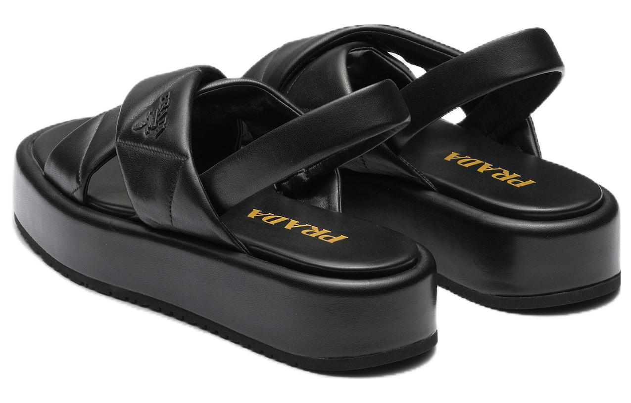Lookbook PRADA 皮革 露趾 沙灘涼鞋 女款 黑色