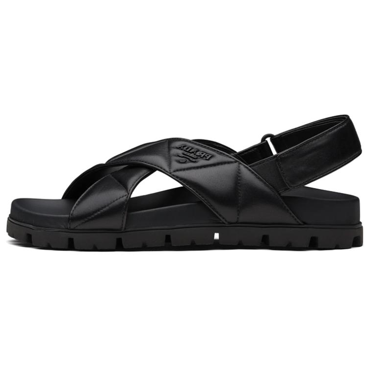 Buy (Women) Prada Quilted Soft Lambskin Fashion Versatile Casual Sandals 'Black' 1X599M_038_F0002_F_020