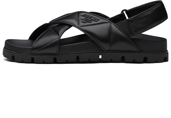 (Women) Prada Quilted Soft Lambskin Fashion Versatile Casual Sandals 'Black' 1X599M_038_F0002_F_020 Buy (Women) Prada Quilted Soft Lambskin Fashion Versatile Casual Sandals 'Black' 1X599M_038_F0002_F_020