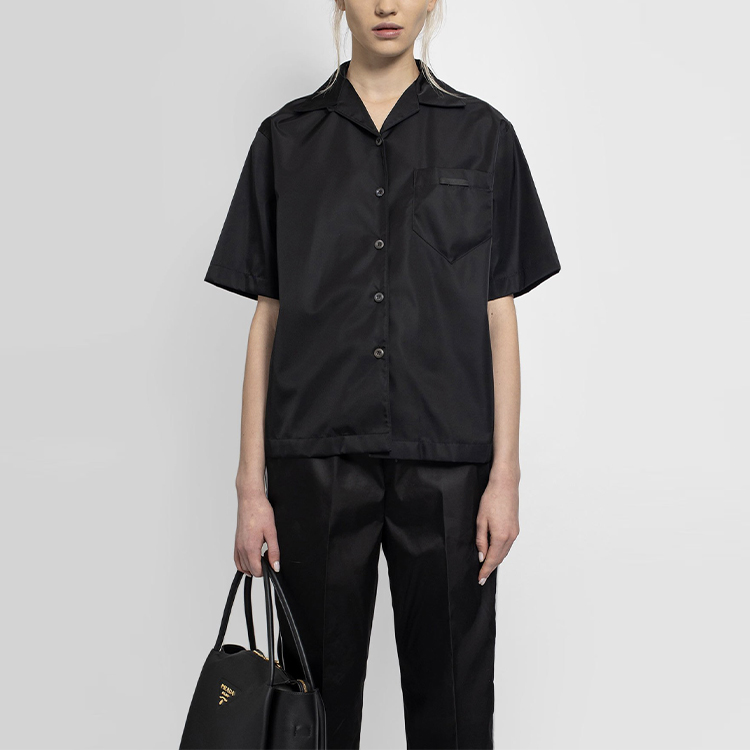 (Women) PRADA Re-Nylon Black Short-Sleeve Triangle Logo Sunshirt SS21 240691-1WQ8-F0002 圖 3