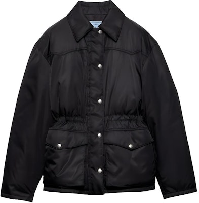(Women) PRADA Re-Nylon Black Single-Breasted Loose Fit Aviator Jacket for Women. 29C182-1WQ8--S-OOO Buy (Women) PRADA Re-Nylon Black Single-Breasted Loose Fit Aviator Jacket for Women. 29C182-1WQ8--S-OOO
