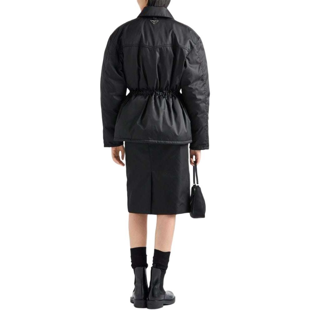 Shop (Women) PRADA Re-Nylon Black Single-Breasted Loose Fit Aviator Jacket for Women. 29C182-1WQ8--S-OOO
