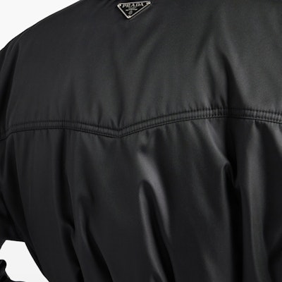 (Women) PRADA Re-Nylon Black Single-Breasted Loose Fit Aviator Jacket for Women. 29C182-1WQ8--S-OOO Details for (Women) PRADA Re-Nylon Black Single-Breasted Loose Fit Aviator Jacket for Women. 29C182-1WQ8--S-OOO