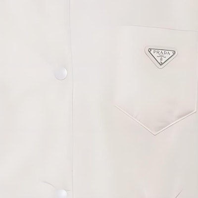 (Women) PRADA Re-Nylon FW23 White Logo Patch Loose Fit Long Sleeve Jacket. 291968-1WQ9-F0009-S-212 Details for (Women) PRADA Re-Nylon FW23 White Logo Patch Loose Fit Long Sleeve Jacket. 291968-1WQ9-F0009-S-212