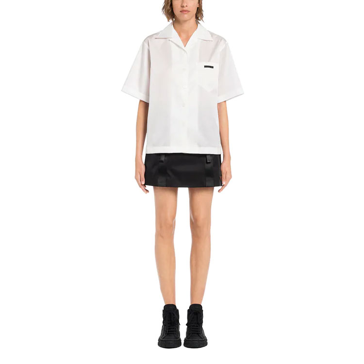 Lookbook (Women) PRADA Re-Nylon Gabardine UV Protection Shirt White 240691-1YFL-F0009-S-202
