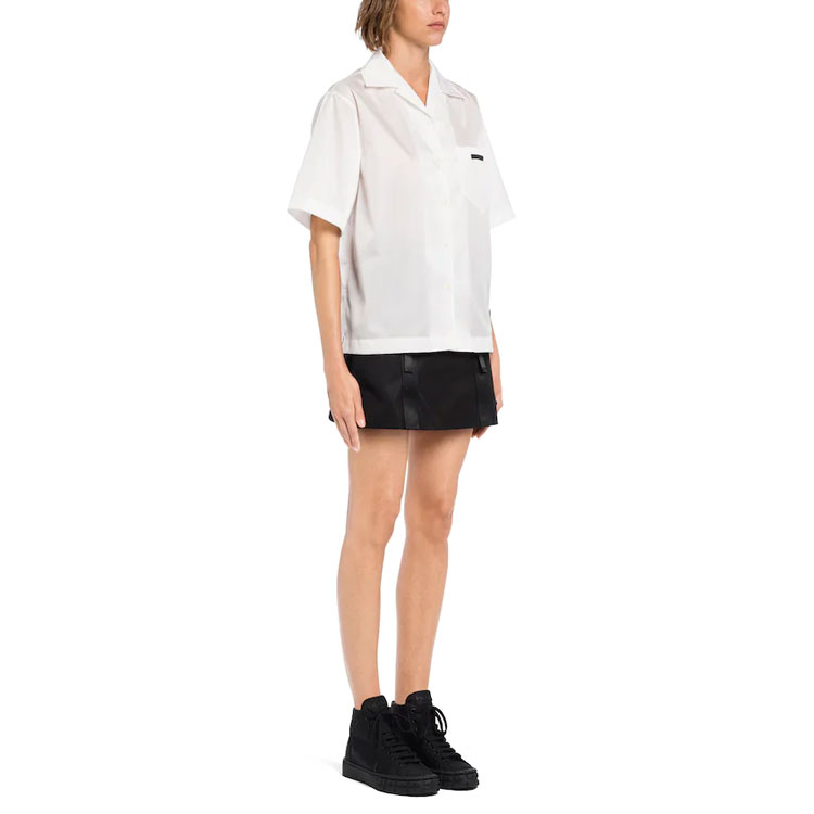 Purchase (Women) PRADA Re-Nylon Gabardine UV Protection Shirt White 240691-1YFL-F0009-S-202
