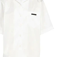Sizing (W) PRADA Kemeja Putih Re-Nylon Gabardine Perlindungan UV 240691-1YFL-F0009-S-202