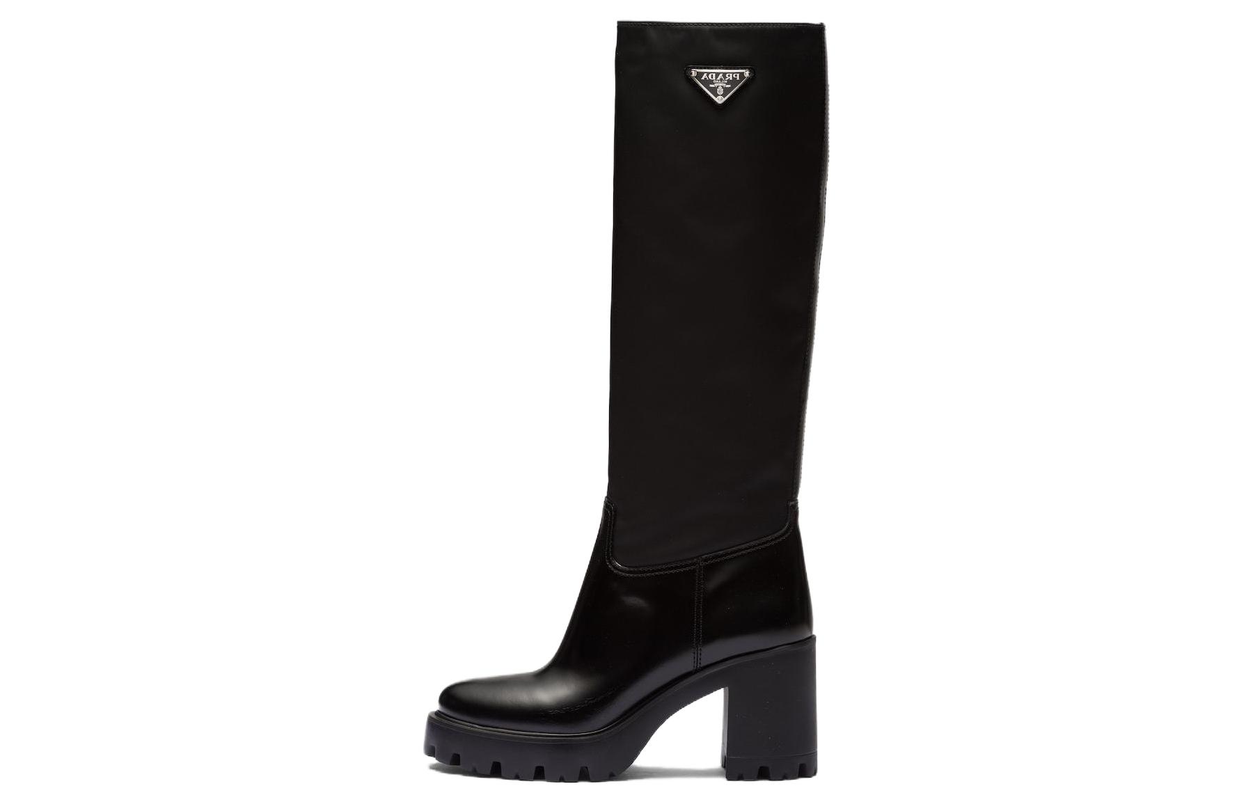 (Women) Prada Re-Nylon High-Top Boot 'Black Leather' 1W241N_3LFU_F0002_F_085
