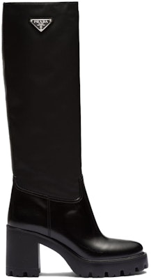 (Women) Prada Re-Nylon High-Top Boot 'Black Leather' 1W241N_3LFU_F0002_F_085 Order (Women) Prada Re-Nylon High-Top Boot 'Black Leather' 1W241N_3LFU_F0002_F_085