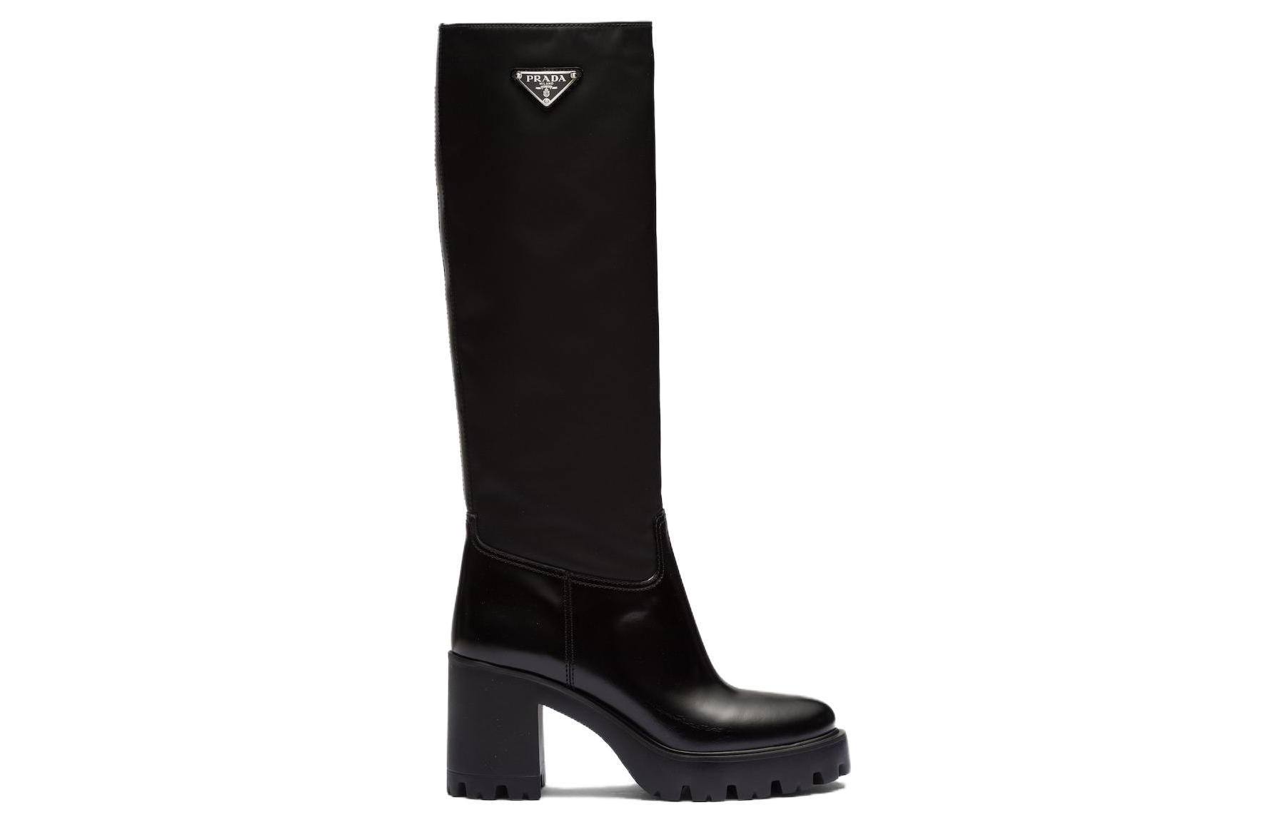 Order (W) Prada Re-Nylon Hoge Sneakerlaars ''Zwart Leer'' 1W241N_3LFU_F0002_F_085