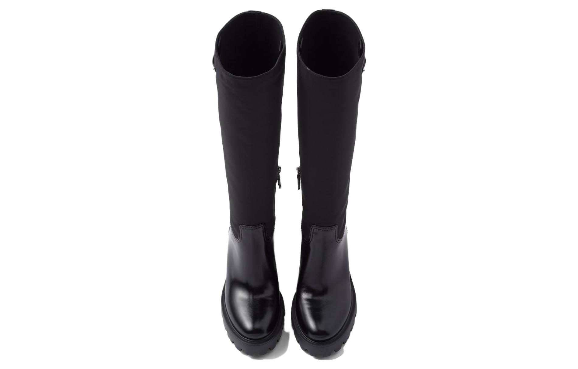 Shop (W) Prada Re-Nylon Hoge Sneakerlaars ''Zwart Leer'' 1W241N_3LFU_F0002_F_085